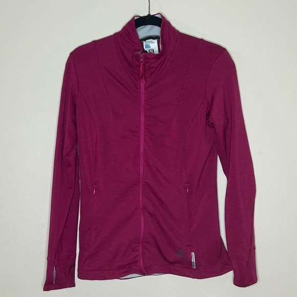 Salomon AdvancedSkin ActiveDry Full Zip Jacket Magenta Size Small - Picture 1 of 9